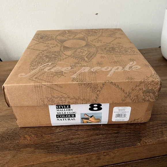 NWT FREE PEOPLE Mallory Leather Mule Clogs | Natural MSRP $198 Size 38EUR (8 US) - Picture 6 of 9